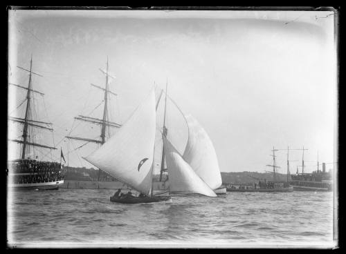 14-footer and ferry KULGOA on Sydney Harbour, inscribed 288