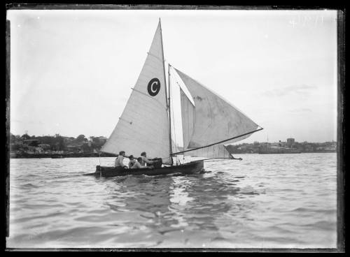 Possible 16'-foot skiff on Sydney Harbour, inscribed 1194