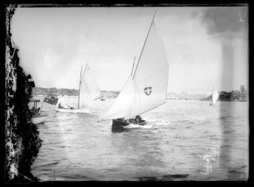 Small gaff-rigged skiffs possibly at Balmain, inscribed 810