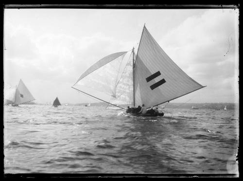 18-foot skiff H.C.PRESS on Sydney Harbour, inscribed 903