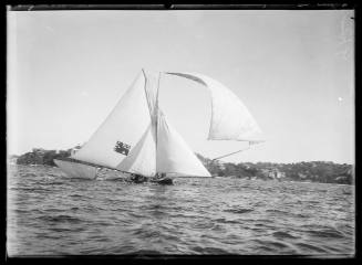 14-footer on Sydney Harbour, inscribed 912