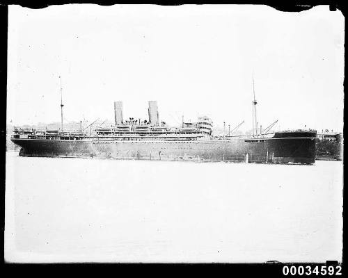 Passenger vessel, possibly RMS MOLDAVIA II in Sydney Harbour