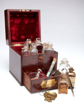 Apothecary's chest used by the Chief Engineer on the BURRUMBEET engraved J.B. Perry