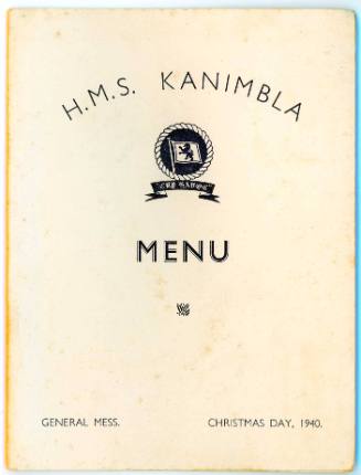 HMS KANIMBLA menu Christmas Day 25 December 1940, General Mess