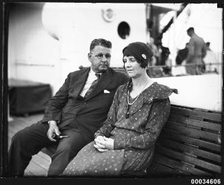 Portrait of a man and woman possibly on board SS ORMISTON