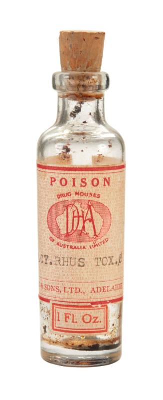 Medical bottle with poison warning label