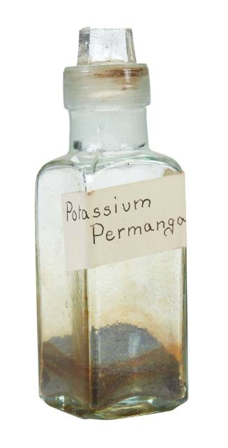 Bottle of potassium permanganate from the medicine chest of the SAMUEL PLIMSOLL