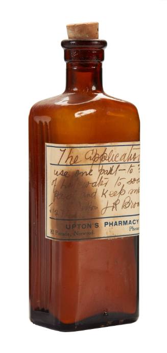 Medicine bottle of unidentified liquid from the medicine chest of the SAMUEL PLIMSOLL