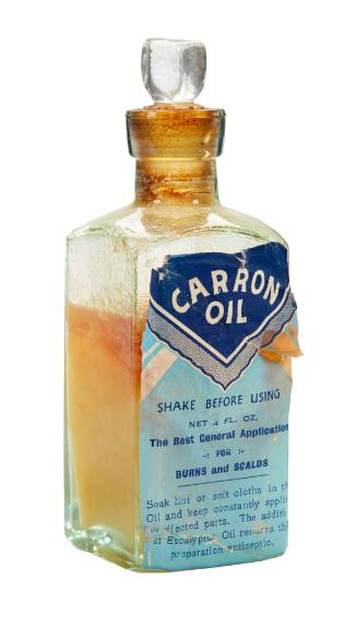 Bottle of carron oil from the medicine chest of the SAMUEL PLIMSOLL