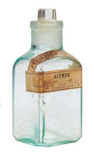 Bottle of powdered alum and alumen from the medicine chest of the SAMUEL PLIMSOLL