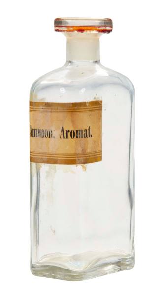 Empty bottle of aromatic spirit of ammonia from the medicine chest of the SAMUEL PLIMSOLL