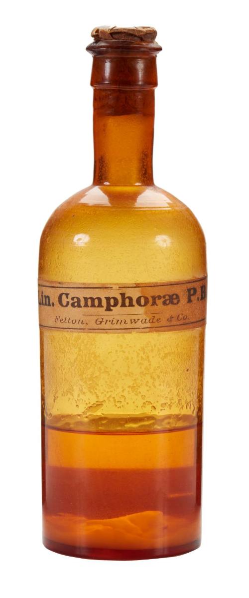 Bottle of camphor liniment from the medicine chest of the SAMUEL PLIMSOLL