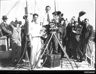 Ray Vaughan filming at a Movietone event in Circular Quay, Sydney