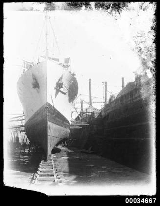 French warship BELLATRIX in Morts Dock in Balmain, Sydney