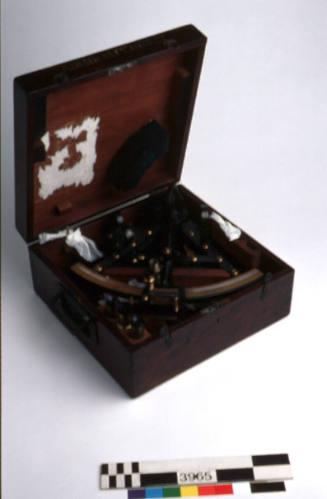 Wooden sextant case used by Admiral Field aboard HMS DART
