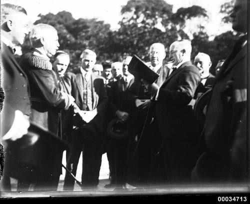 Official welcoming ceremony with Admiral Samuel Shelburne Robison and the New South Wales Premier