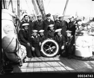 Chilean naval crew on the deck of GENERAL BAQUEDANO