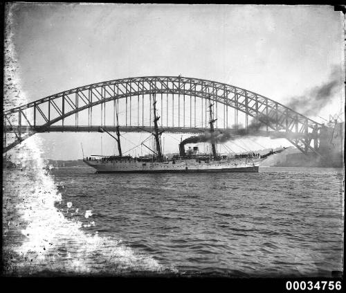 GENERAL BAQUEDANO leaving Farm Cove, Sydney Harbour