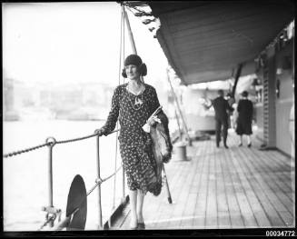 Donna Adelaide Grossardi posing on the deck of HNLMS JAVA