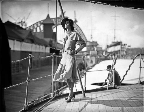 Hera Roberts posing on the deck of HNLMS JAVA
