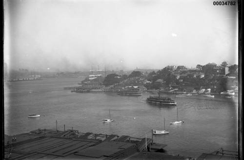 Lavender Bay and McMahons Point with tramsheds in the foreground