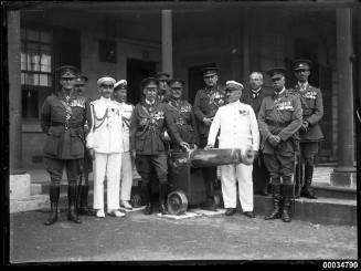 Naval and military officers at Victoria Barracks in Sydney