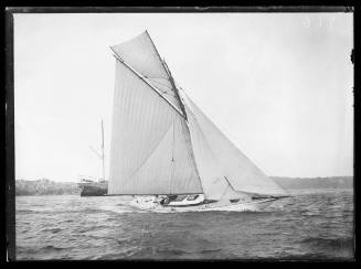 Cutter on Sydney Harbour, inscribed 766