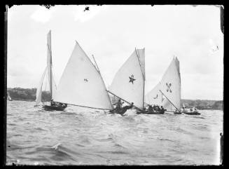 14-footers on Sydney Harbour, inscribed 769