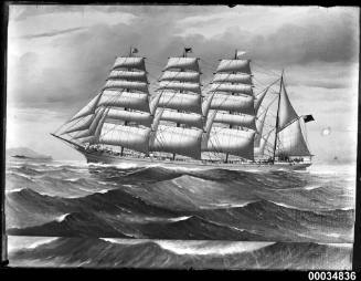 Four masted barque at sea