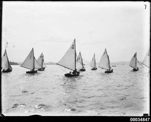 Cadet dinghies sailing out of Prince Edward Yacht Club in Point Piper, Sydney