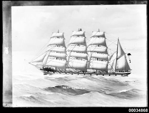 Barque WEST LOTHIAN at sea