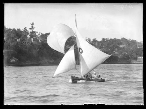 Possibly a 12'foot skiff   on Sydney Harbour, inscribed 434