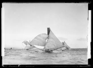 Three18-footers at South Head, inscribed 485