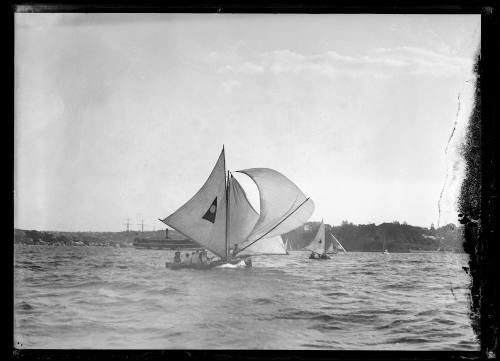 18-foot skiff at Darling Point, inscribed 486