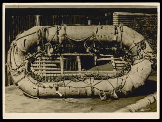 Carley float from HMAS SYDNEY, only surviving wreckage recovered by HMAS HEROS in Indian Ocean on 27 November 1941