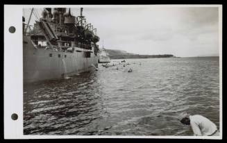 A16854 HMAS GLENELG at Ceram, 1945