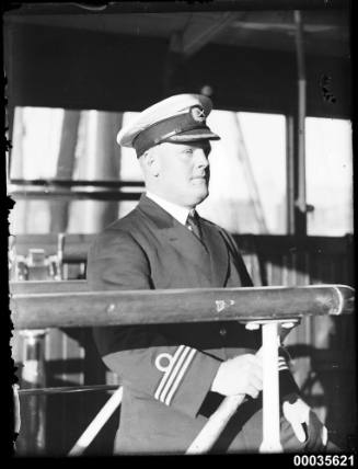 Officer posed on companionway