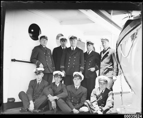 Captain and officers posed on deck