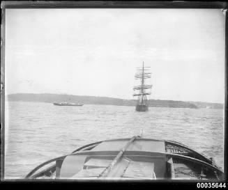 German barque GUSTAV under tow in Sydney Harbour