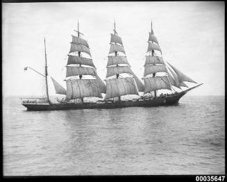 Starboard view of German barque GUSTAV at sea