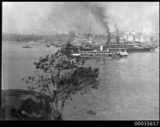 Six vessels off Bennelong Point