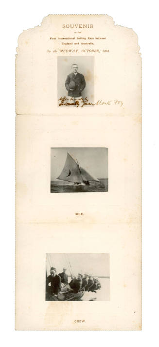Souvenir of the First International Sailing race between England and Australia, on the Medway, October, 1898