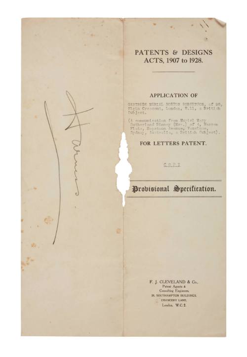 Provisional specification in application for letters patent for a body harness lodged through agents F.J. Cleveland & Co.