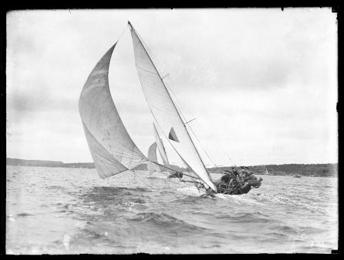 Skiff heeling on Sydney Harbour