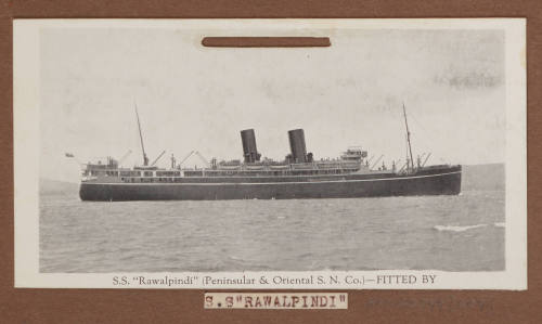 Photographic postcard of two funnel passenger ship SS RAWALPINDI