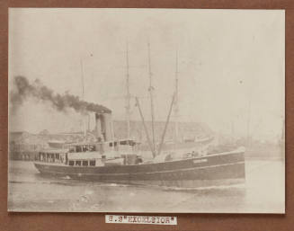 Photograph of two funnel cargo passenger ship SS EXCELSIOR