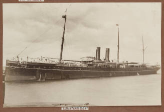 Photograph of two funnel cargo passenger ship  RMS MASSILIA