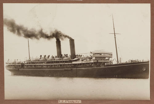 Photograph of two funnel passenger ship  RMS MARMORA