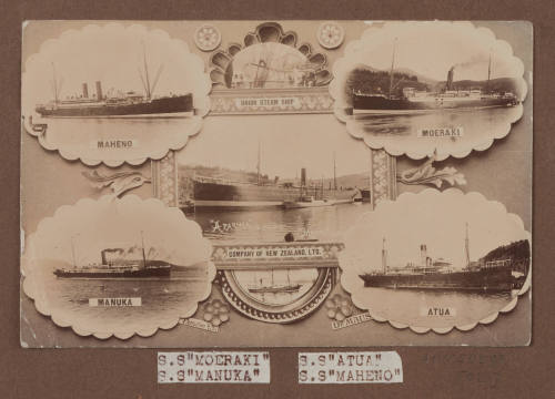 Photographic postcard of MAHENO, MOERAKI, MANUKA, ATUA
