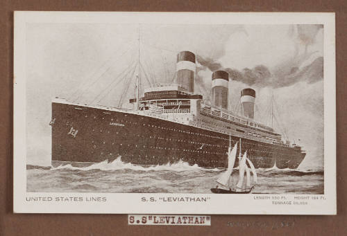 United States Lines  SS LEVIATHAN   Length 950 ft. Height 184 ft. Tonnage 59,956